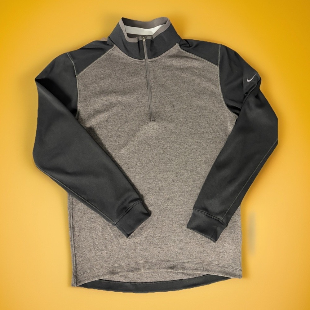 Nike Golf‎ 1/4 Zip Tour Performance Small Dri-FIT Pullover Gray Black 509095-010